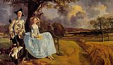 Thomas Gainsborough Canvas Paintings - Mr and Mrs Andrews